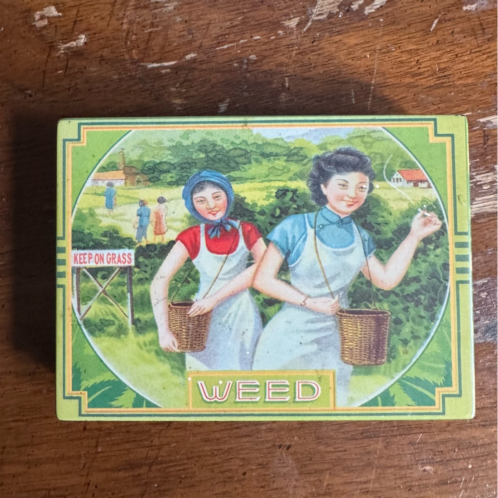 Vintage Style Metal Smoking Stash Tin